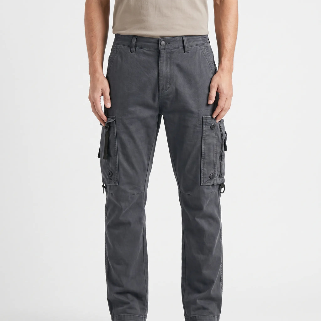 Men's relaxed cargo trousers with multiple utility pockets