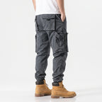 Men's relaxed cargo trousers with multiple utility pockets
