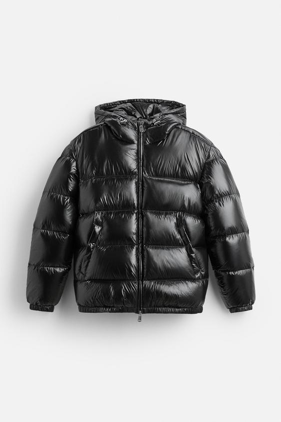 Unisex hooded quilted puffer jacket with zip front