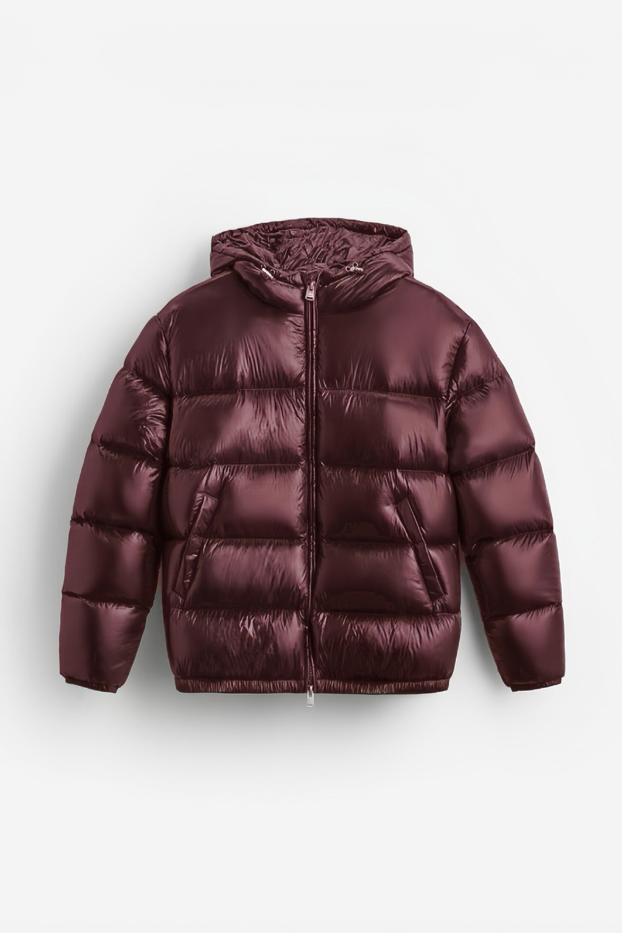 Unisex hooded quilted puffer jacket with zip front