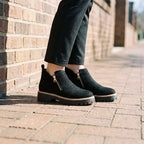 Women's chunky plain ankle boots with side zips and treaded soles