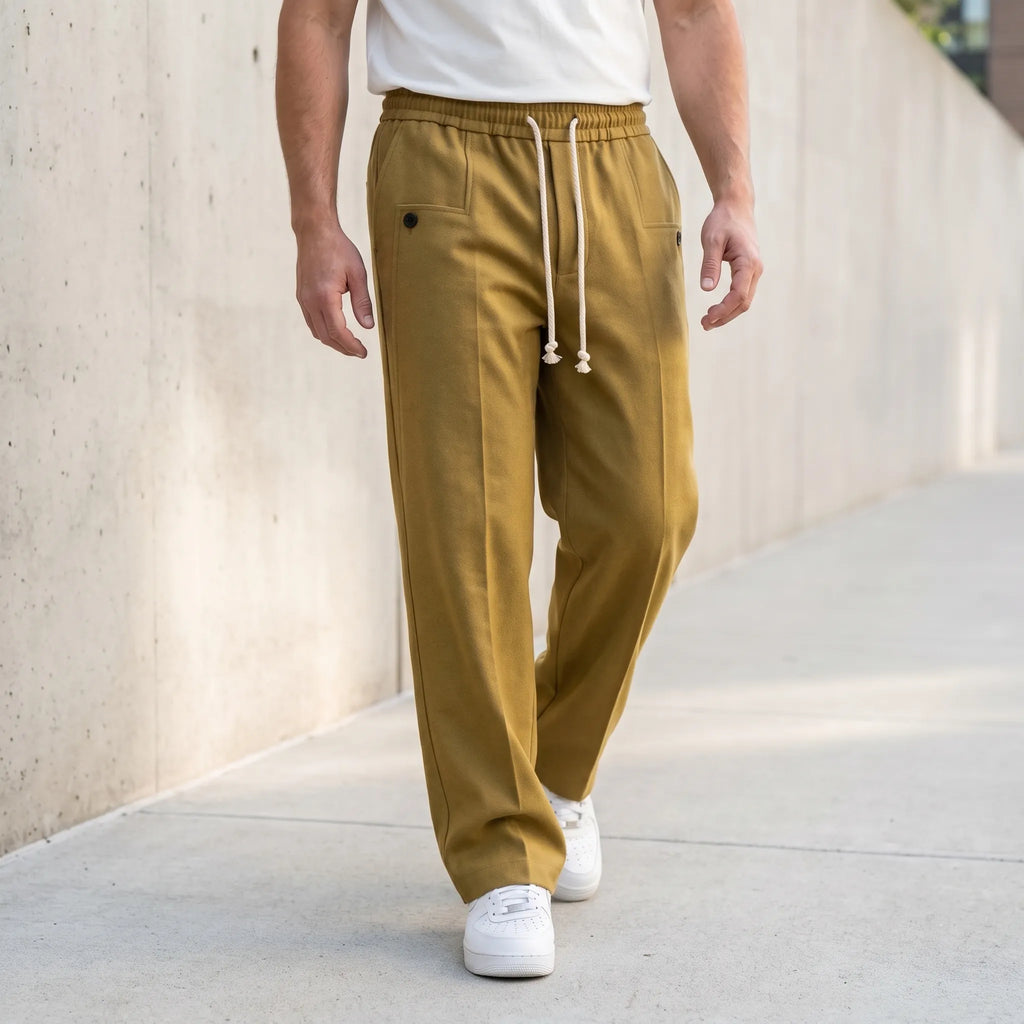 Trensio  - Straight Wide Leg Casual Trousers Casual Weekend Outings