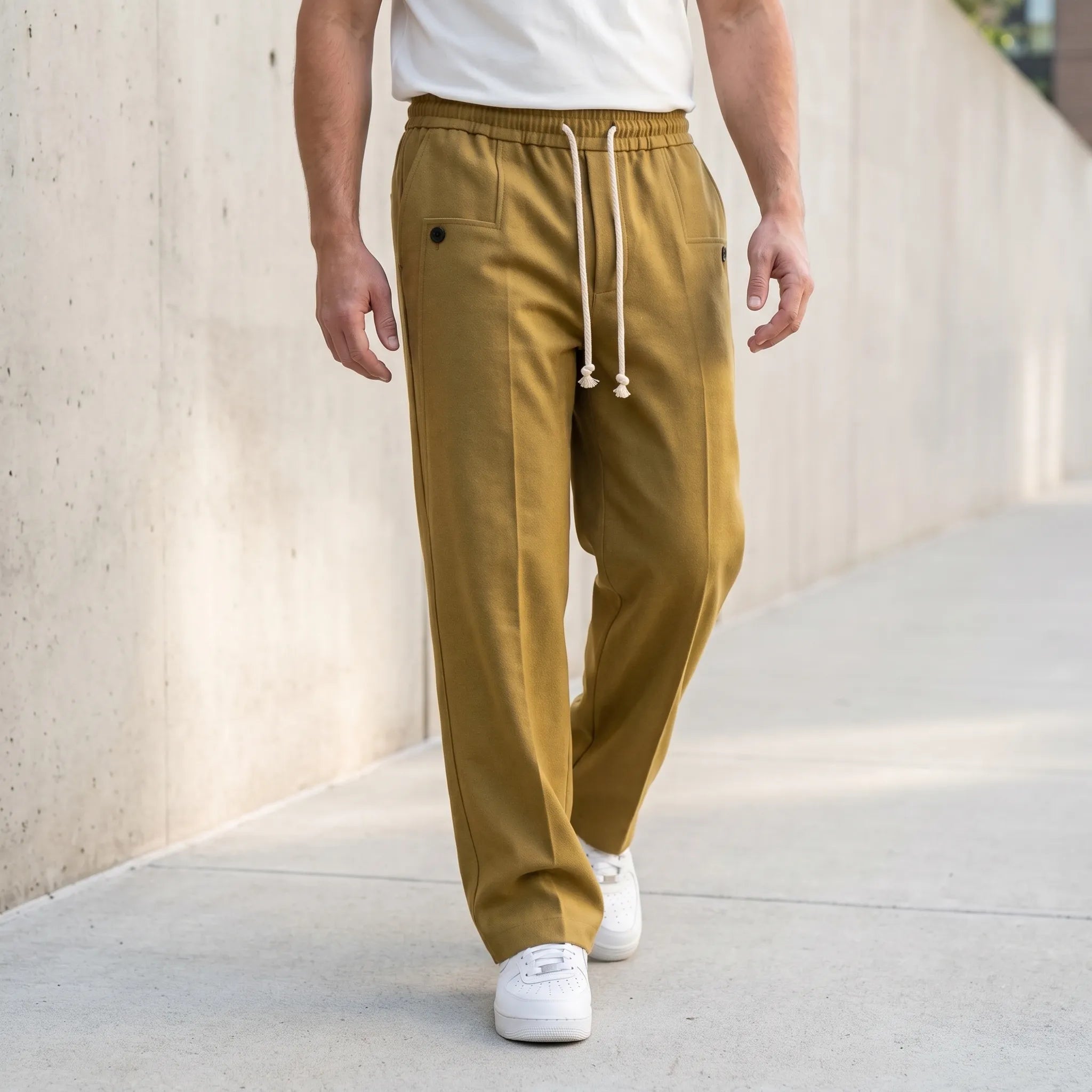 Trensio  - Straight Wide Leg Casual Trousers Casual Weekend Outings
