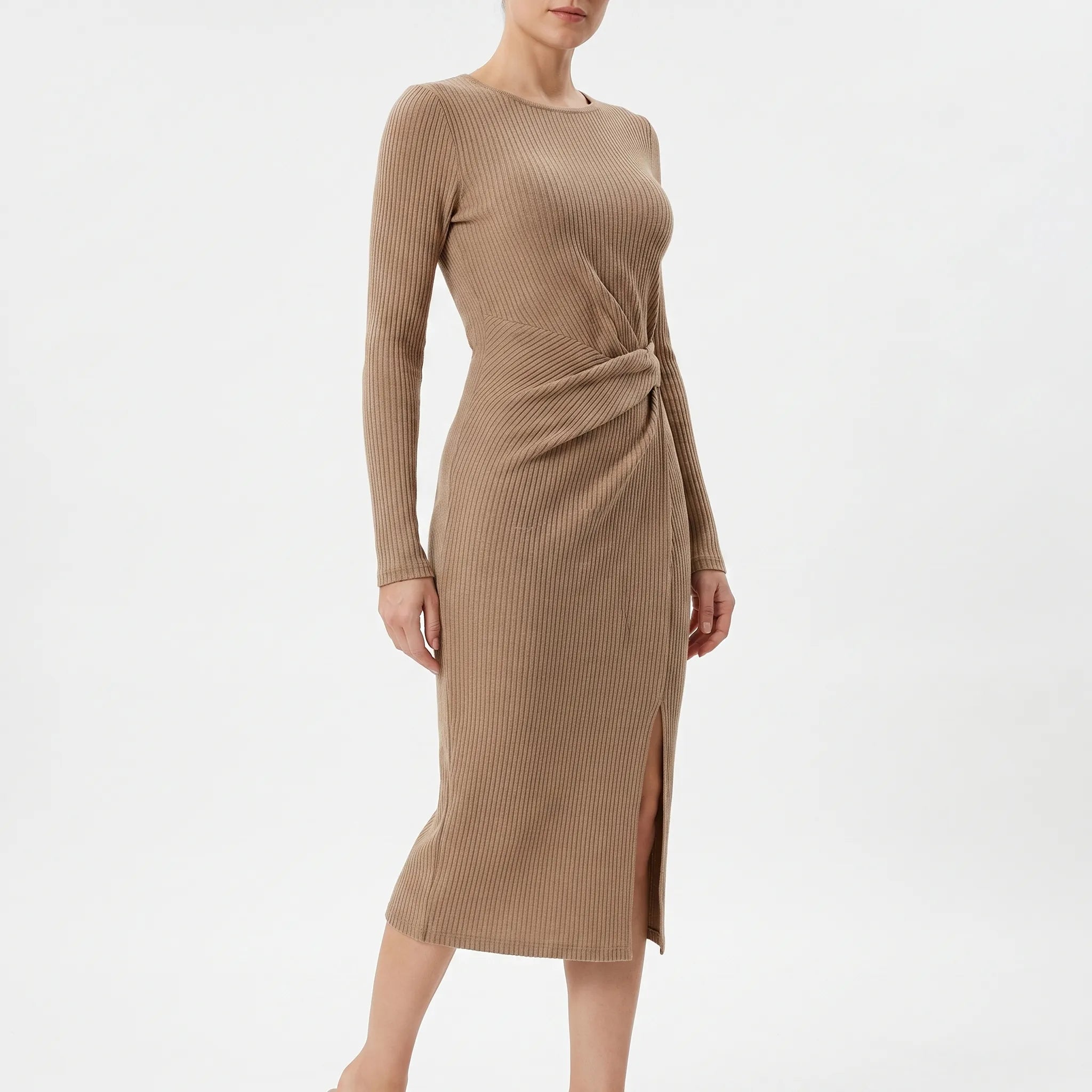 Twistline  - Long Sleeve Midi Dress Office Environments