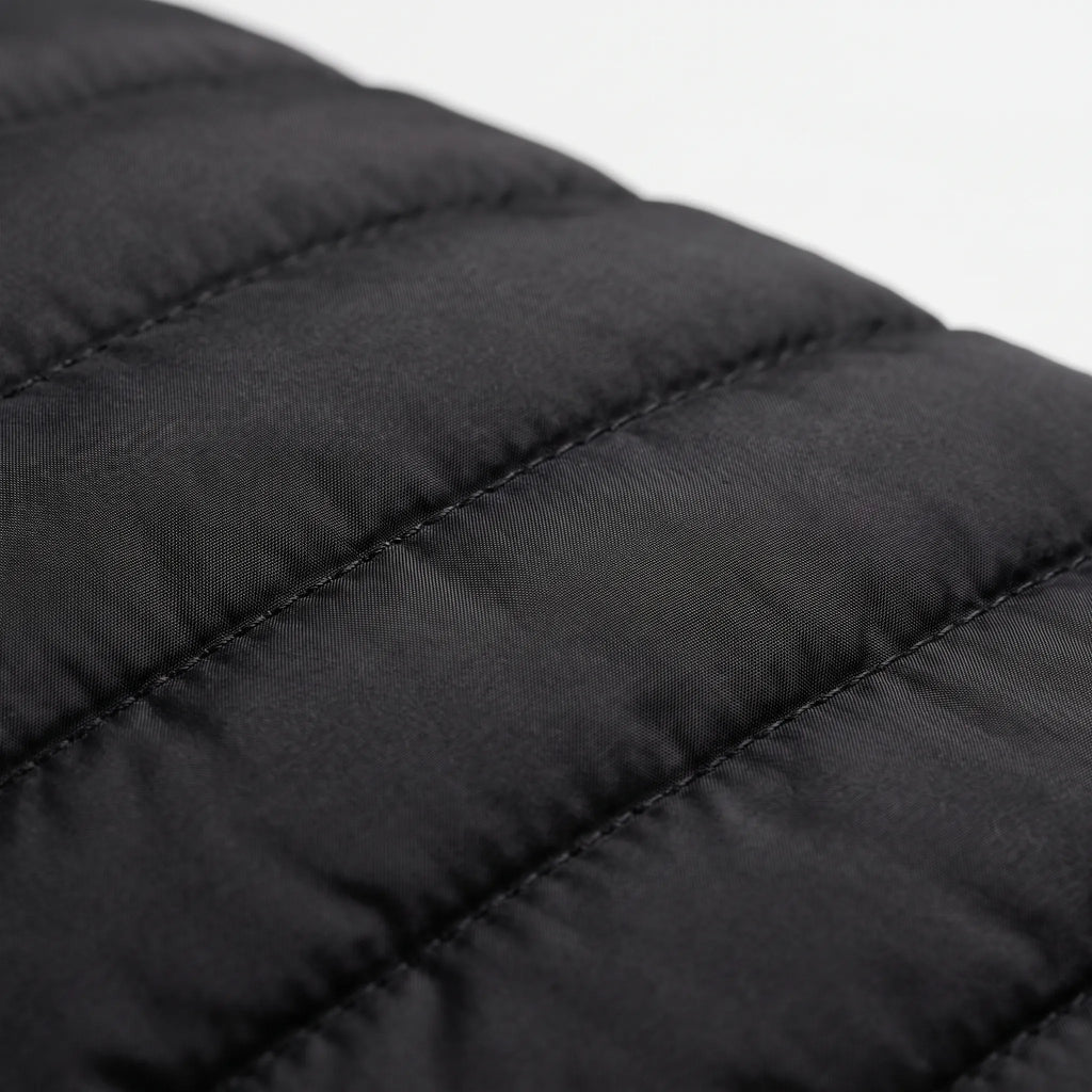 Men's hybrid quilted jacket with stand collar, long sleeves and front zip