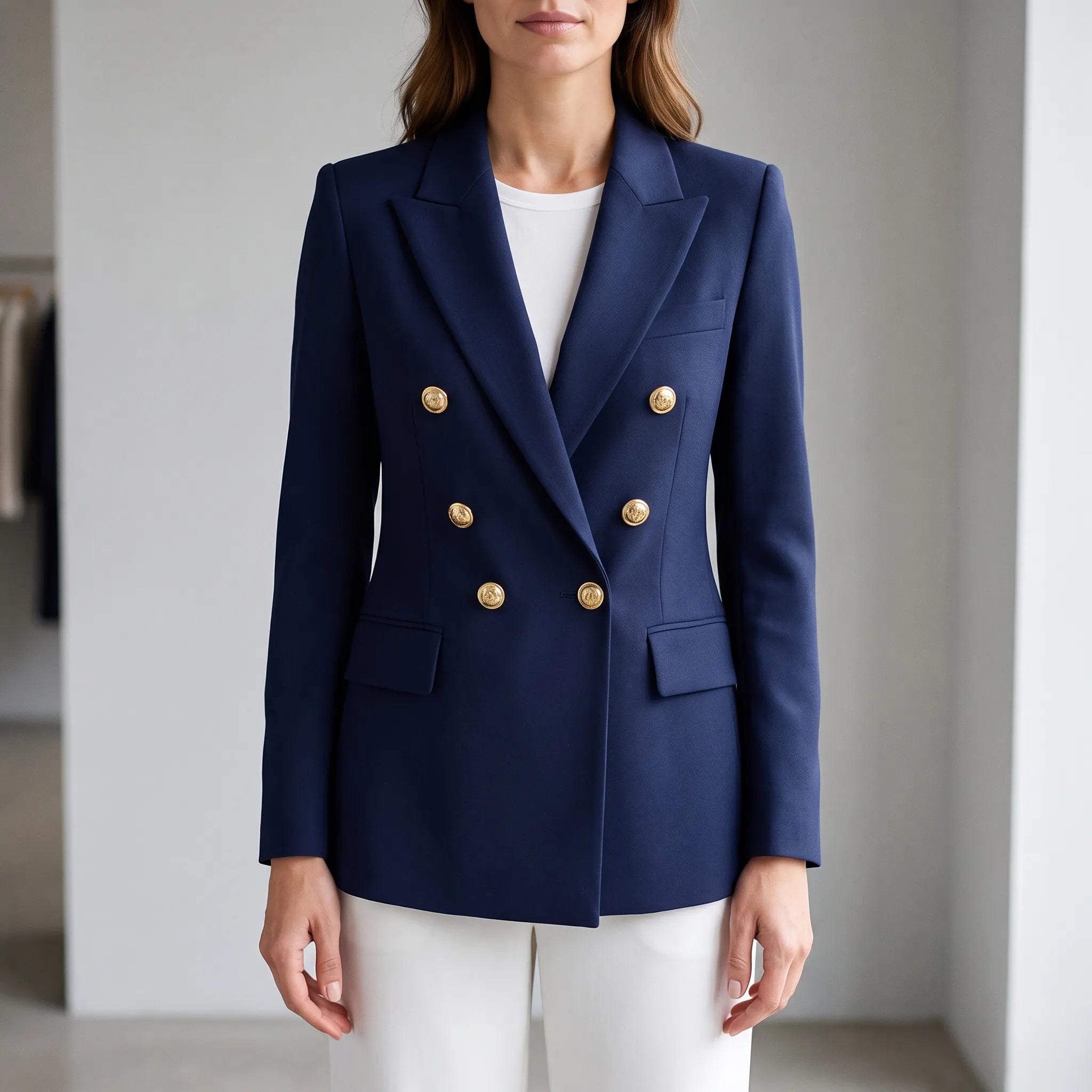Valdora  - Tailored Double-Breasted Woman Blazer Office Wear