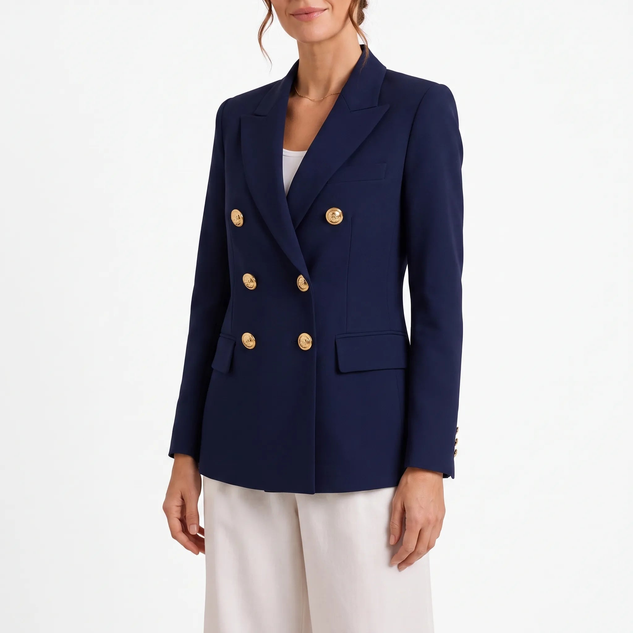 Valdora  - Tailored Double-Breasted Woman Blazer Office Wear