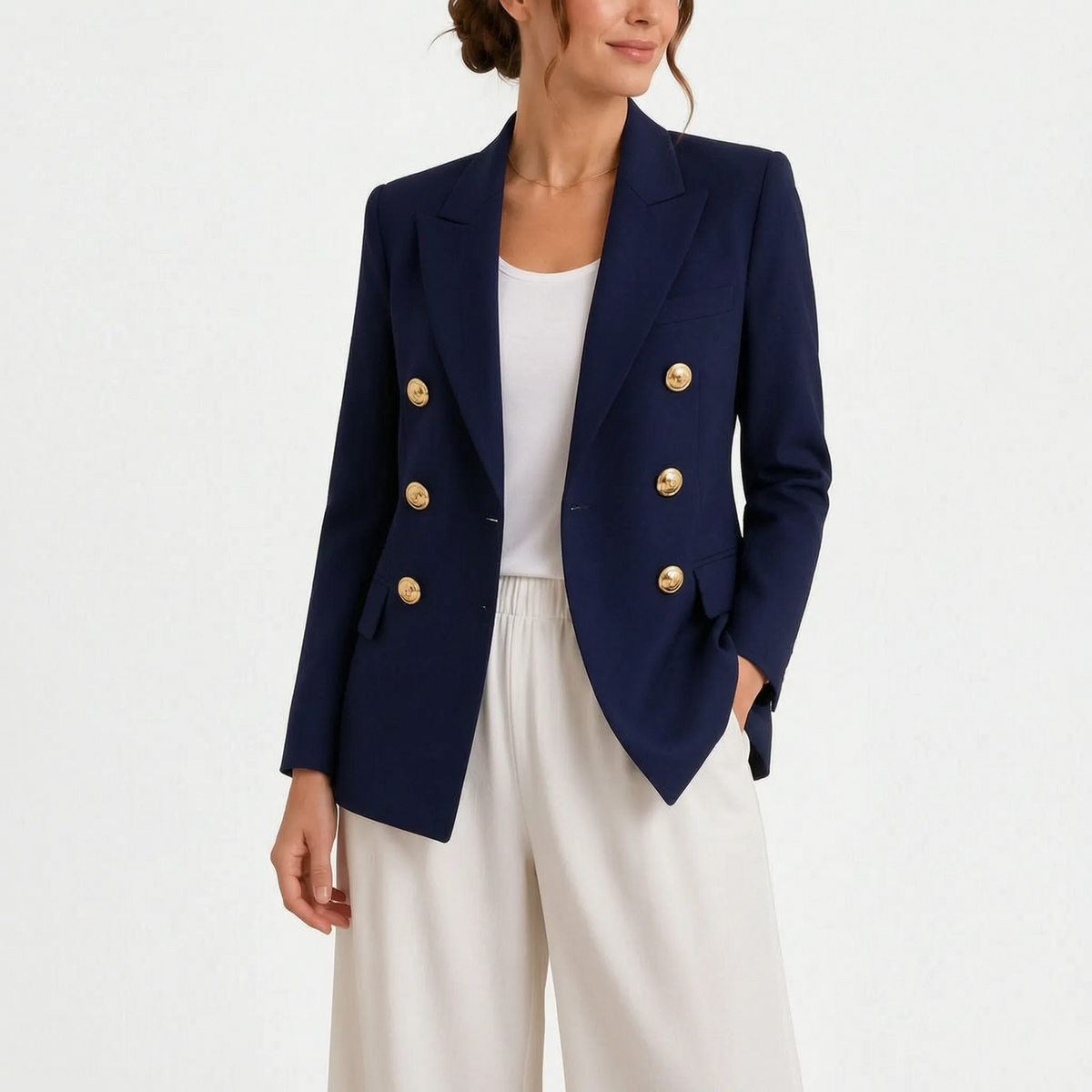 Valdora  - Tailored Double-Breasted Woman Blazer Office Wear