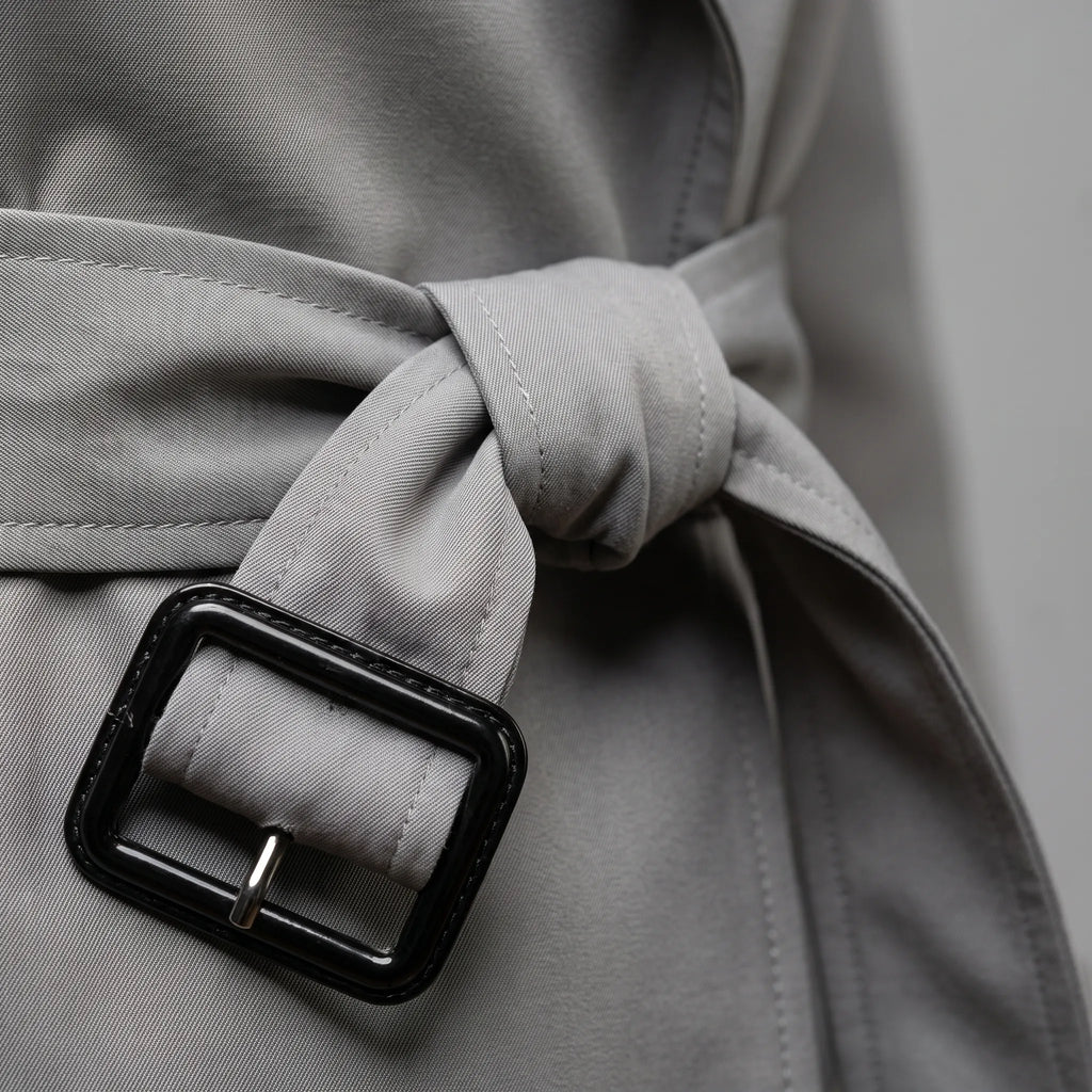 Vantano  - Double-Breasted Long Trench Coat Daily Commutes