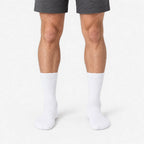 Men's plain ribbed crew socks shown in grey and white