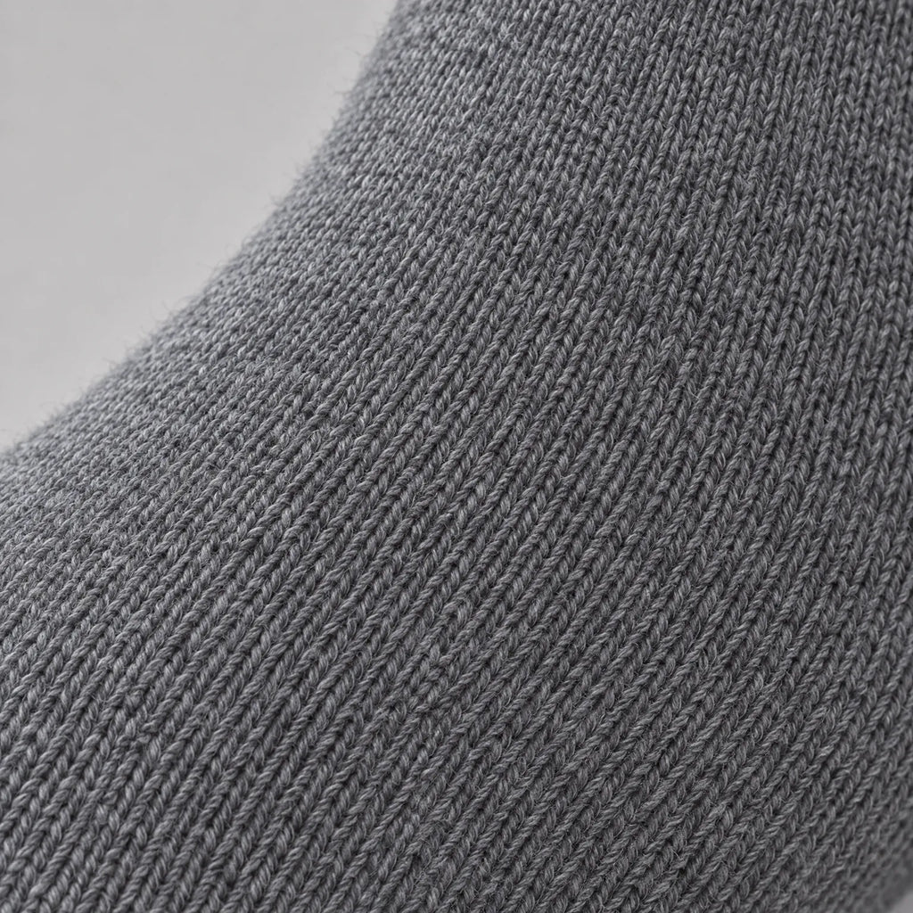 Men's plain ribbed crew socks shown in grey and white