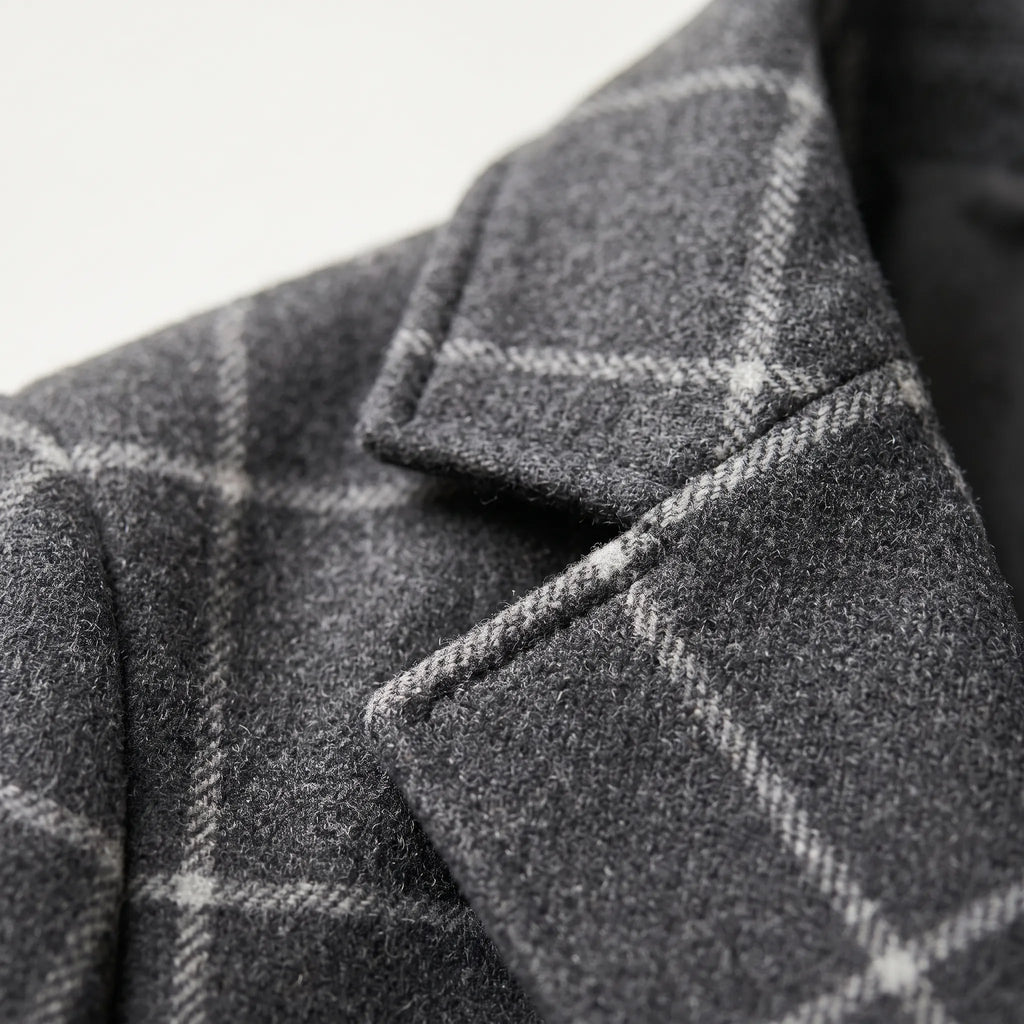 Verdina  - Long Patterned Overcoat Urban Commuting