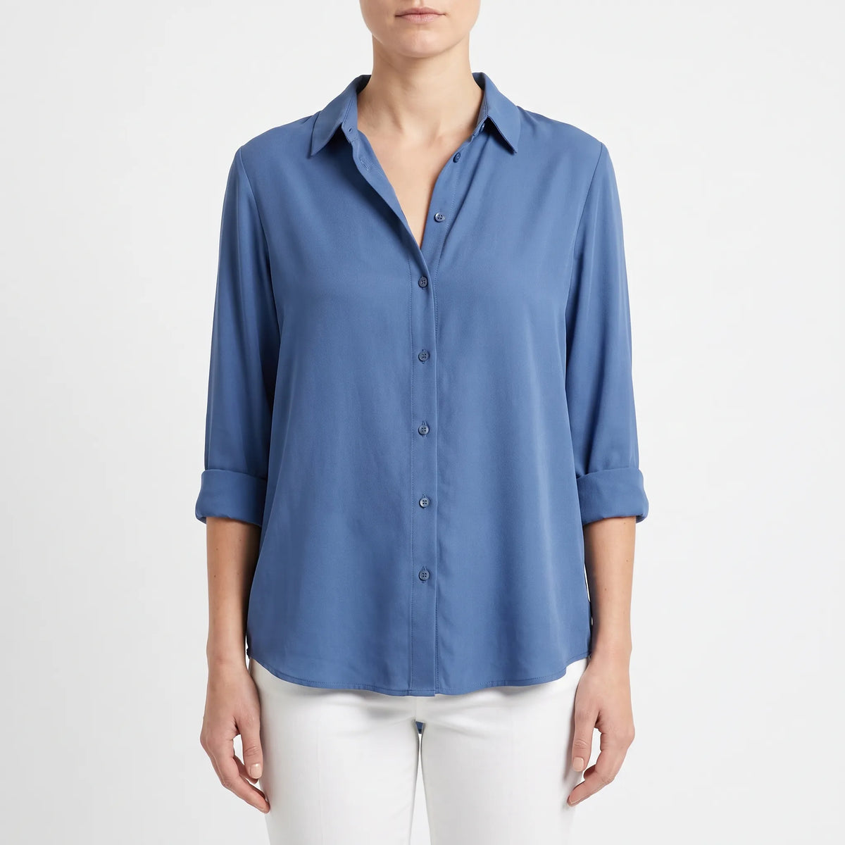 Verdosa  - Button-Front Collared Blouse Office Wear