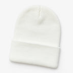 Ribbed knitted beanie hat with a turn-up cuff