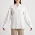 Vivala  - Womens White Shirt Blouse With Bishop Sleeves Smart Casual Wear