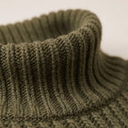 Women's oversized chunky textured turtleneck jumper with long sleeves