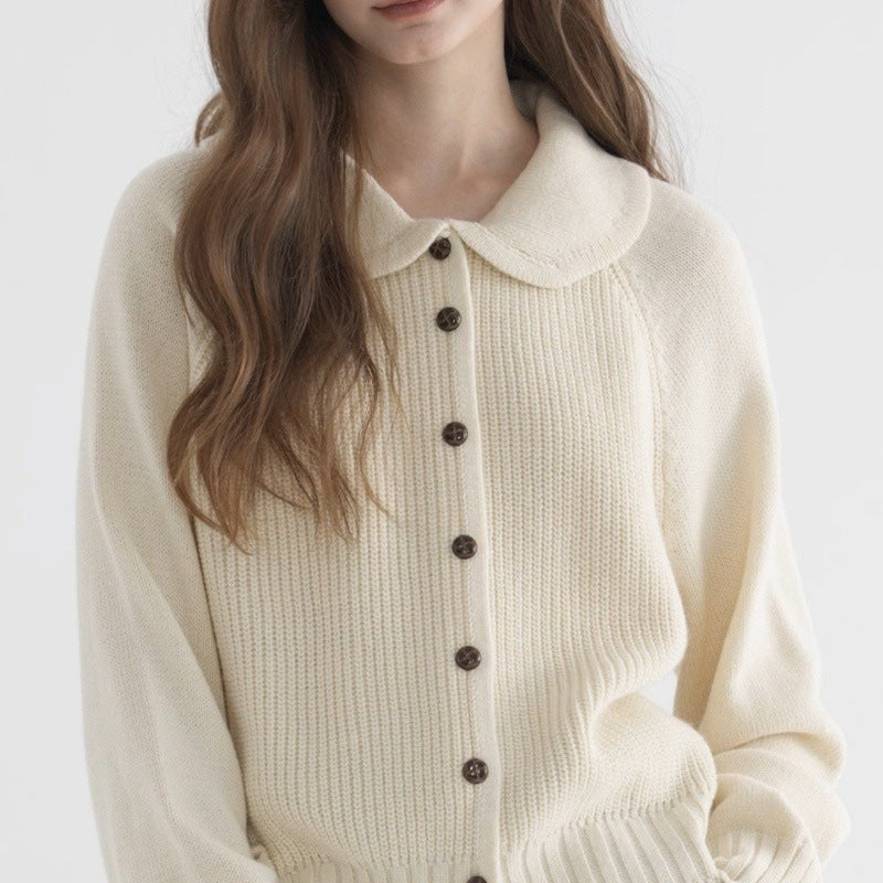 Women's long-sleeve textured knit cardigan