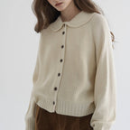 Women's long-sleeve textured knit cardigan