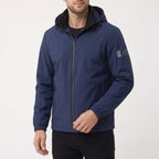 Men's hooded windbreaker jacket with full zip and zipped pockets
