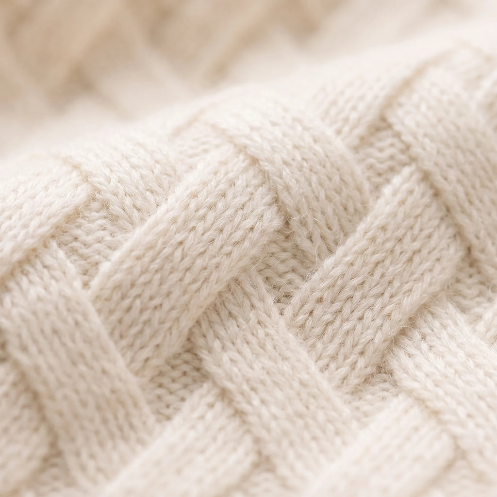 Women's textured turtleneck jumper with long sleeves and ribbed trims
