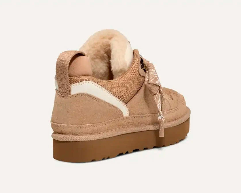 Women's high-top trainers with patterned laces and thick platform soles