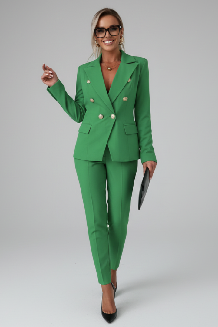 Women's tailored blazer and slim ankle-length trouser suit set