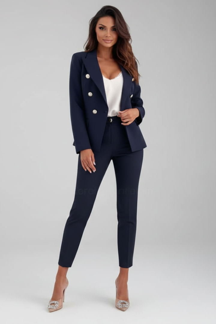 Women's tailored blazer and slim ankle-length trouser suit set