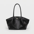 Women's textured woven trapeze tote handbag with long shoulder handles