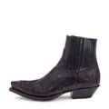 Women's pointed-toe cowboy ankle boots with western stitching