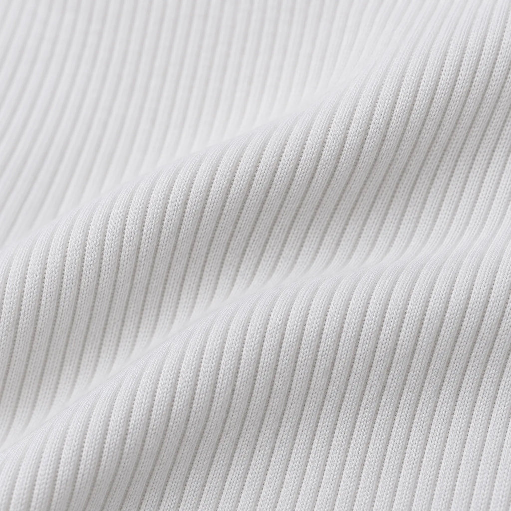 Women's ribbed long sleeve crop top with round neckline