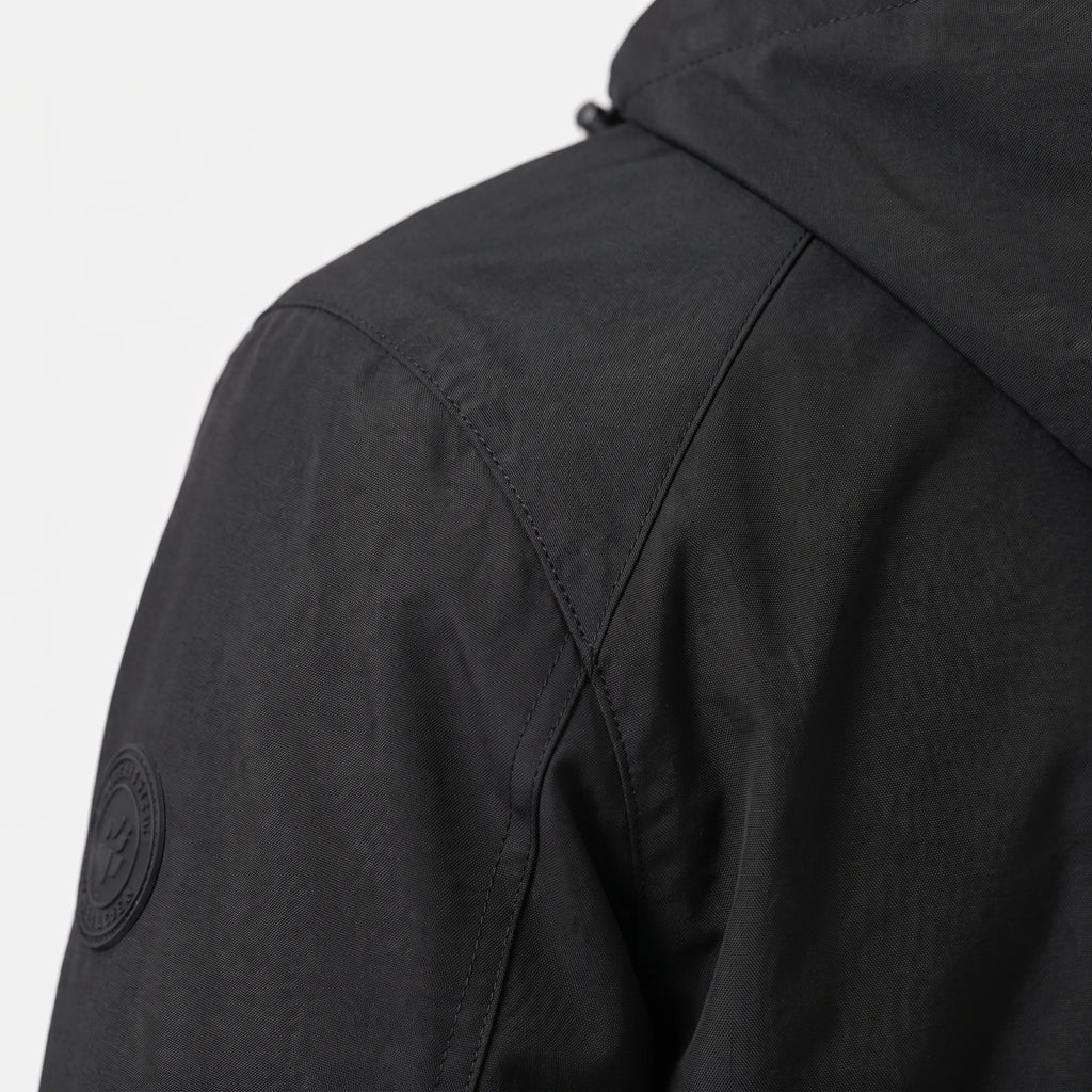 Men's hooded lightweight windbreaker jacket with full zip and zipped pockets