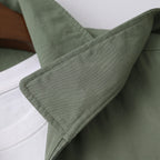 Men's plain zip-front jacket with stand collar, long sleeves and zipped side pockets
