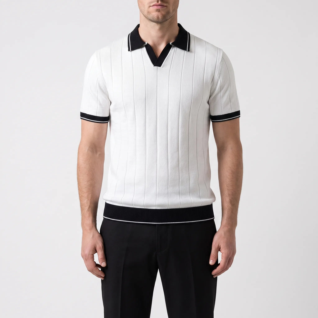 Zentro  - Men's Ribbed-Knit Co-Ord Set Smart Casual Dressing