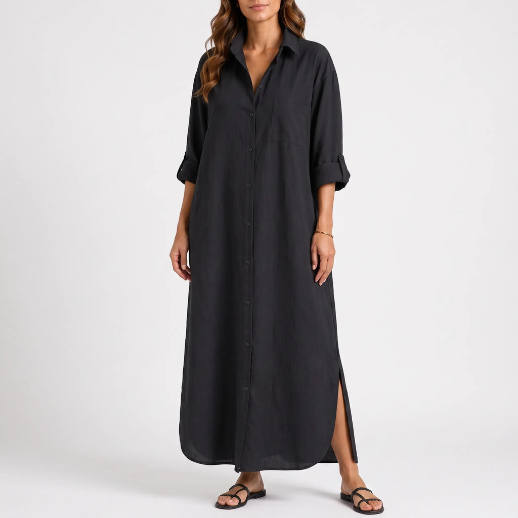 Zephra  - Long Breathable Maxi Shirt Dress Casual Daytime Wear