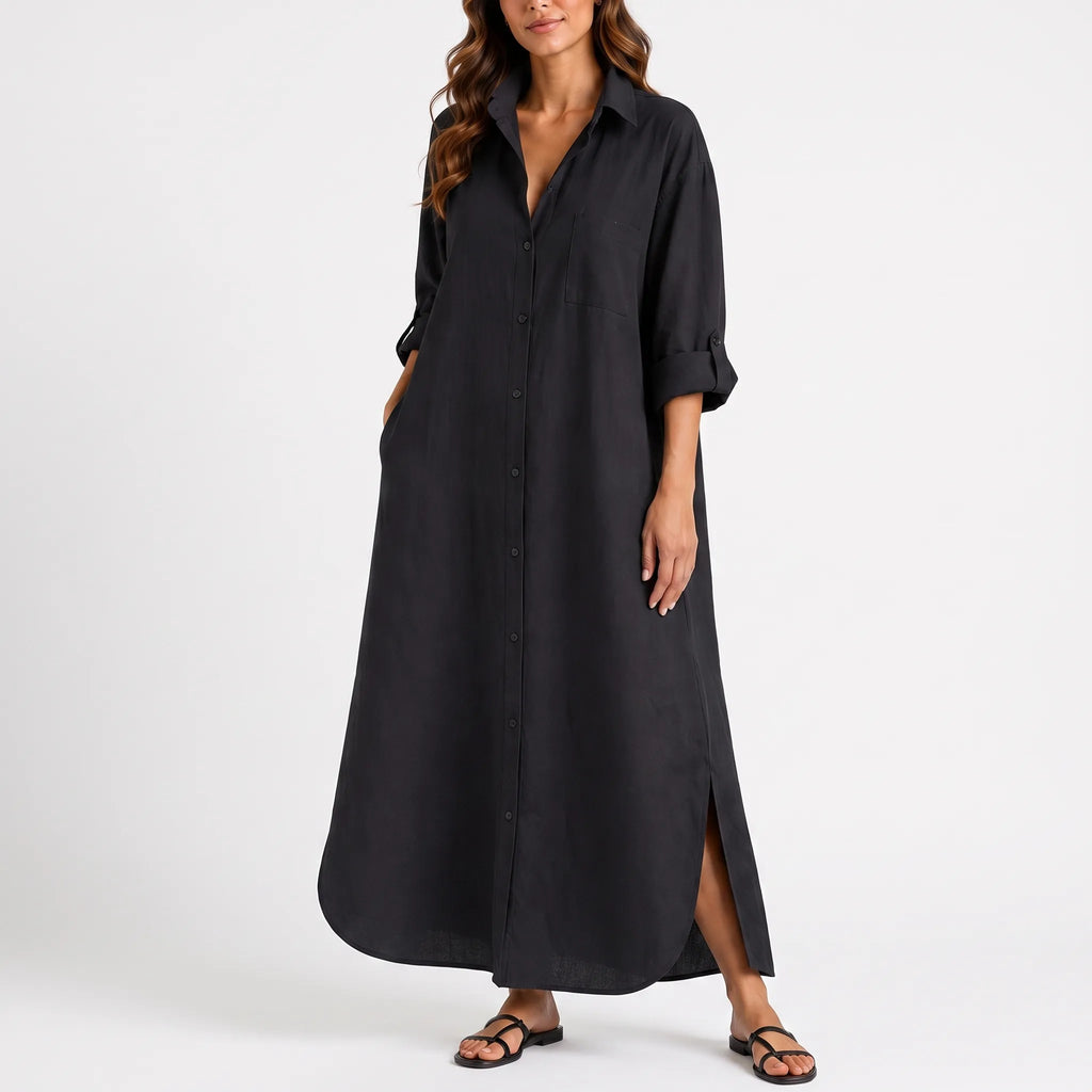 Zephra  - Long Breathable Maxi Shirt Dress Casual Daytime Wear