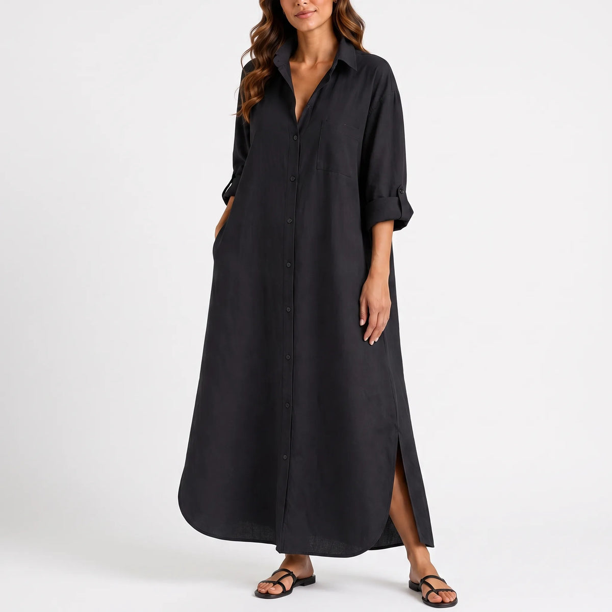 Zephra  - Long Breathable Maxi Shirt Dress Casual Daytime Wear