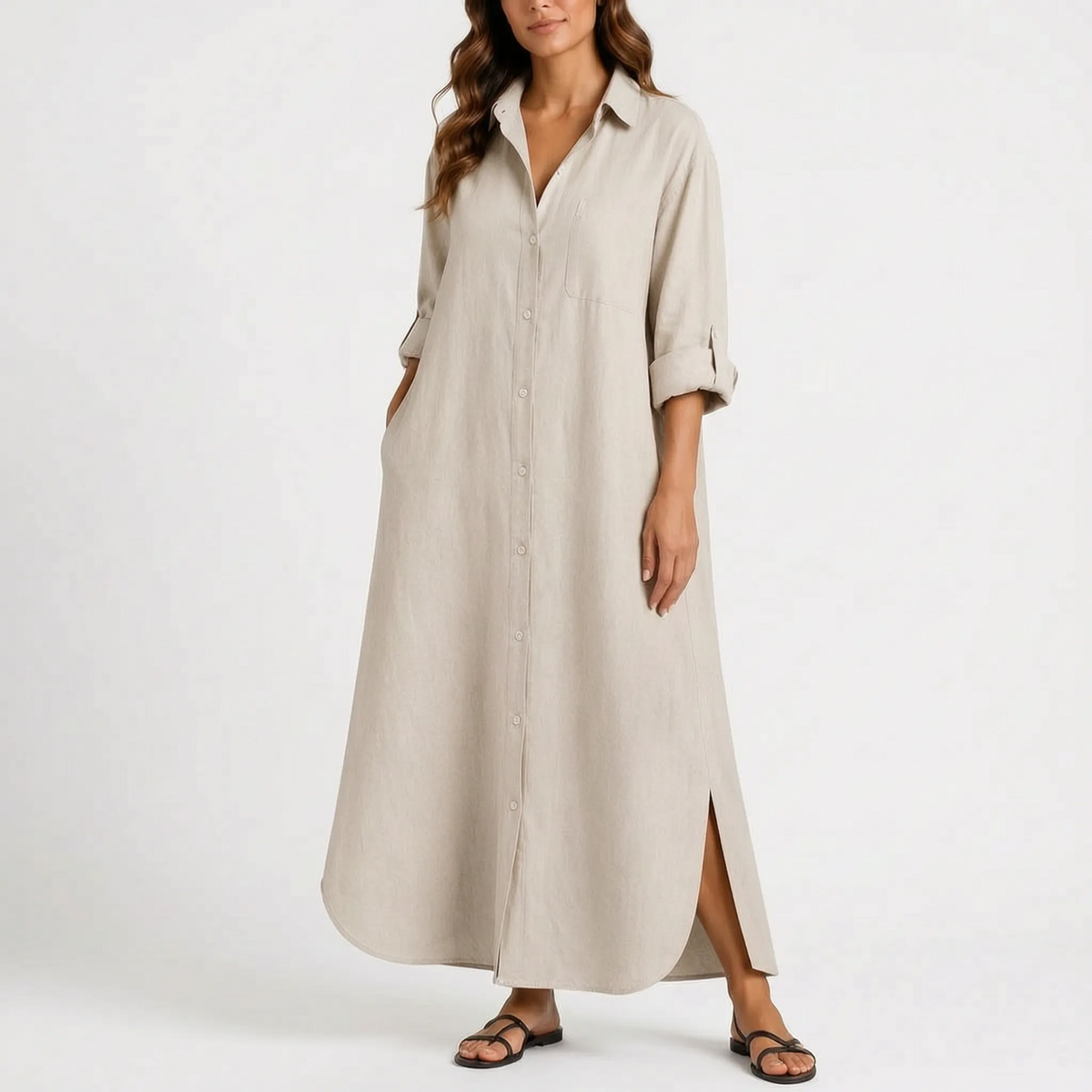 Zephra  - Long Breathable Maxi Shirt Dress Casual Daytime Wear