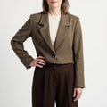 Zerris  - Single-Button Cropped Women's Blazer Layering Over Dresses