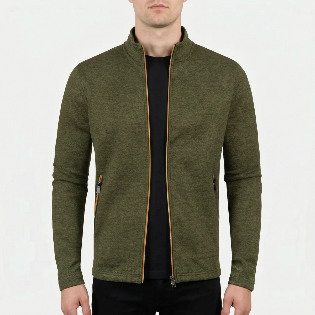 ZipLine  - Men's Full Zip Sweater Jacket Cool Weather Layering