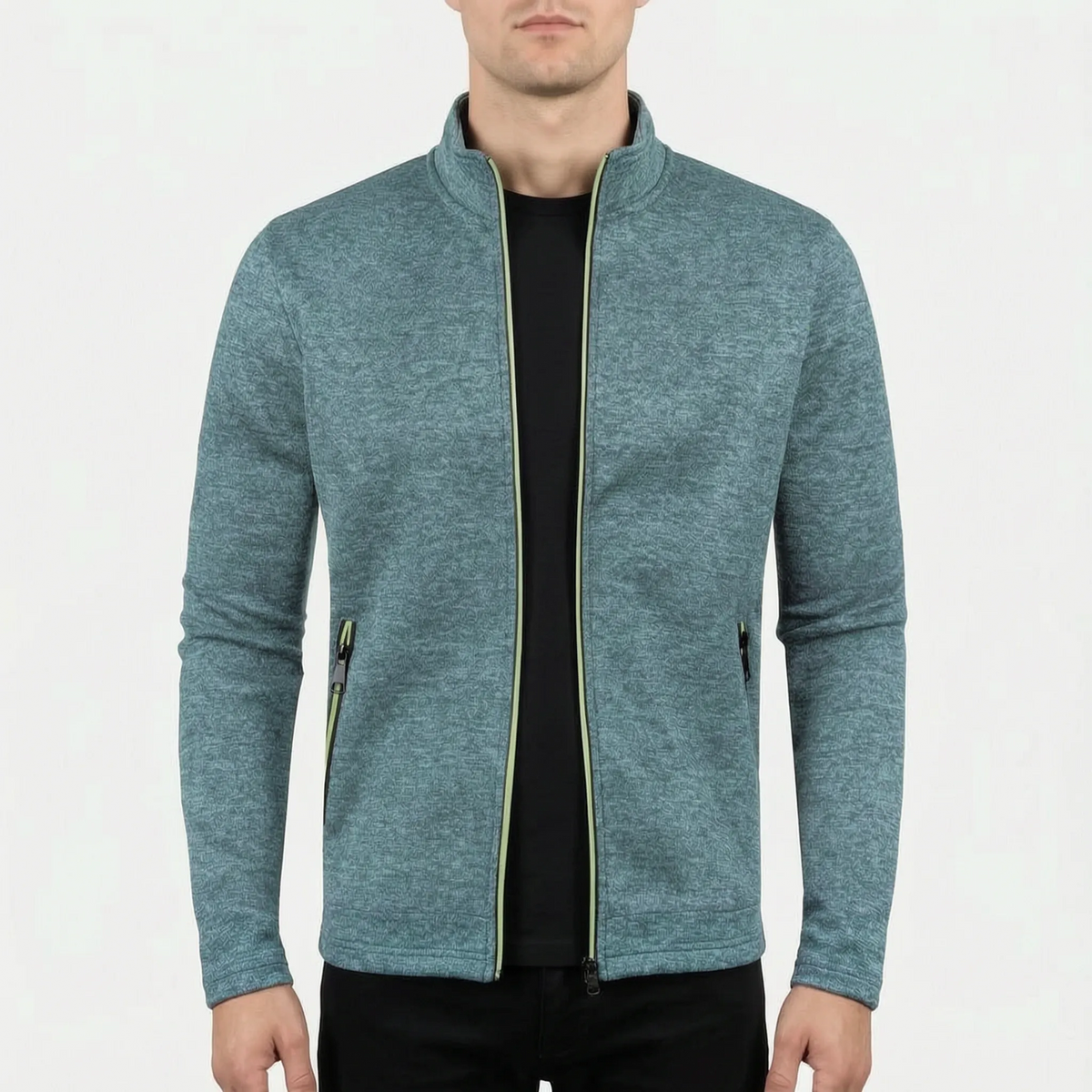 ZipLine  - Men's Full Zip Sweater Jacket Cool Weather Layering