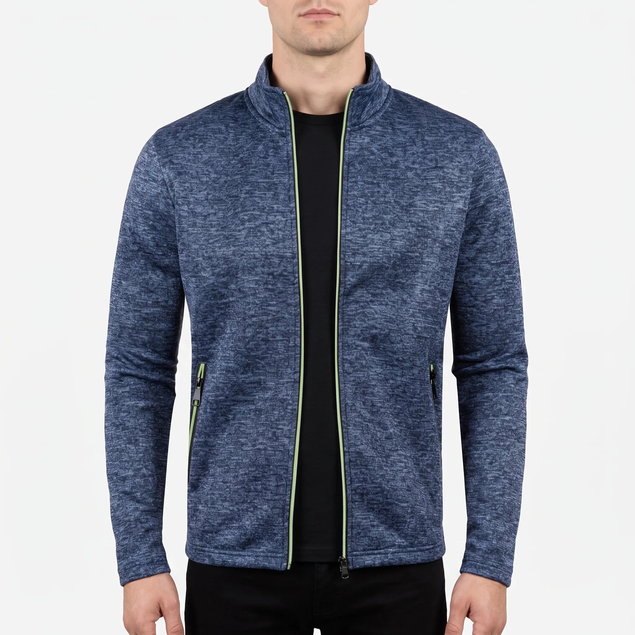 ZipLine  - Men's Full Zip Sweater Jacket Cool Weather Layering