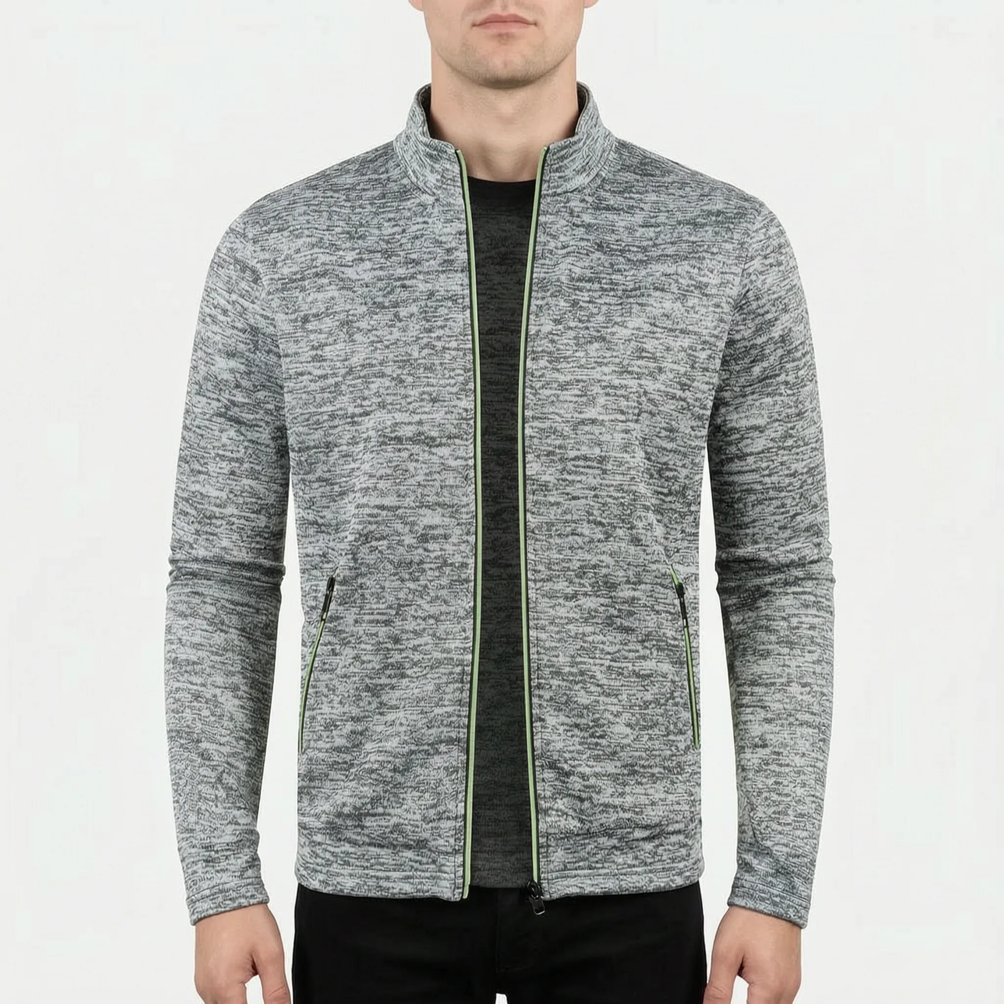 ZipLine  - Men's Full Zip Sweater Jacket Cool Weather Layering