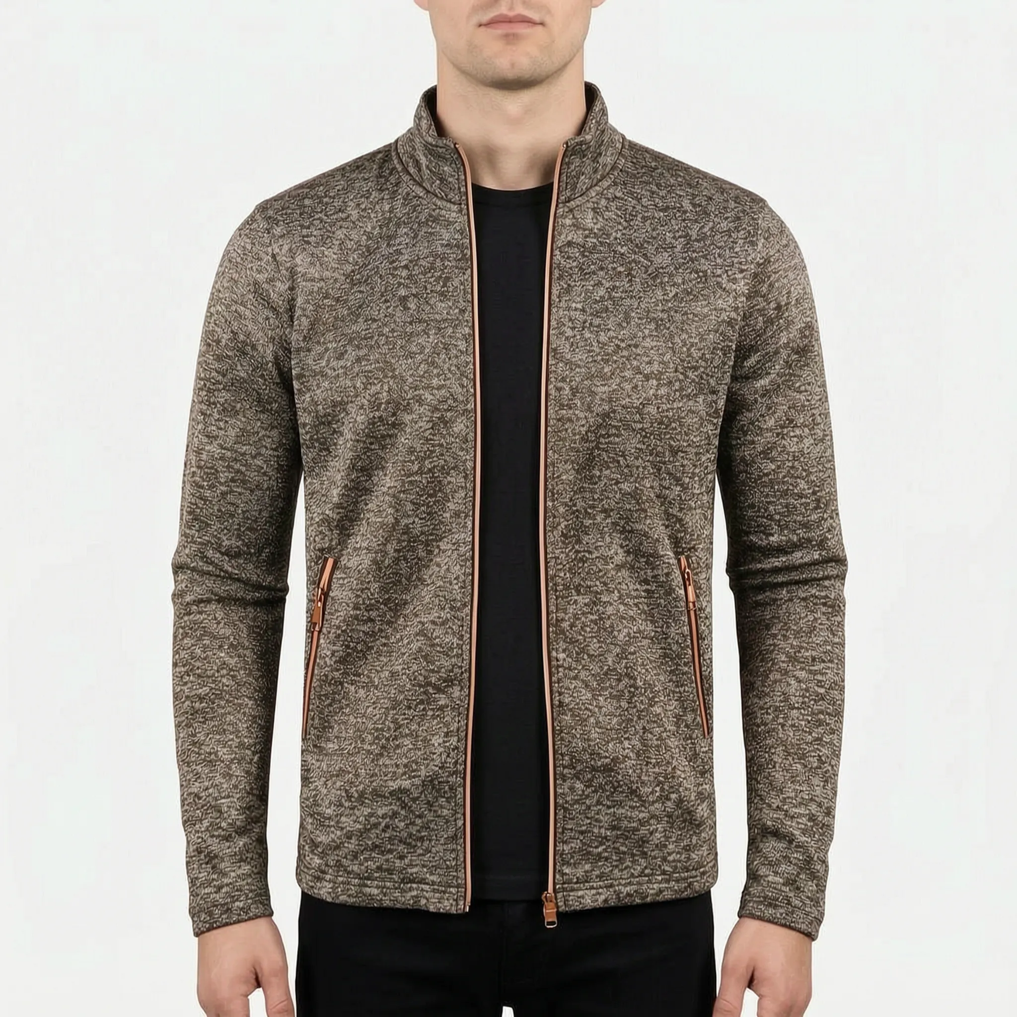 ZipLine  - Men's Full Zip Sweater Jacket Cool Weather Layering
