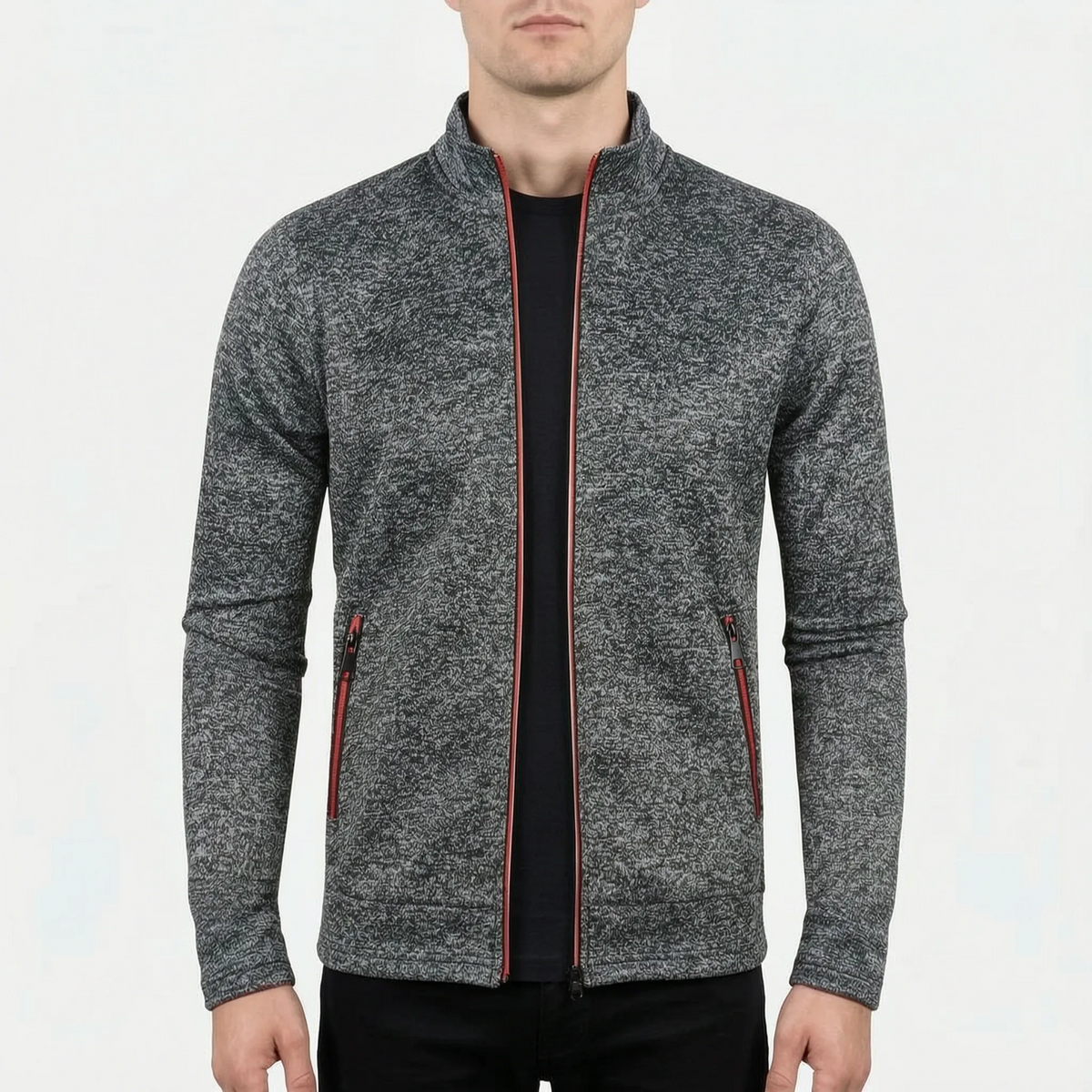ZipLine  - Men's Full Zip Sweater Jacket Cool Weather Layering