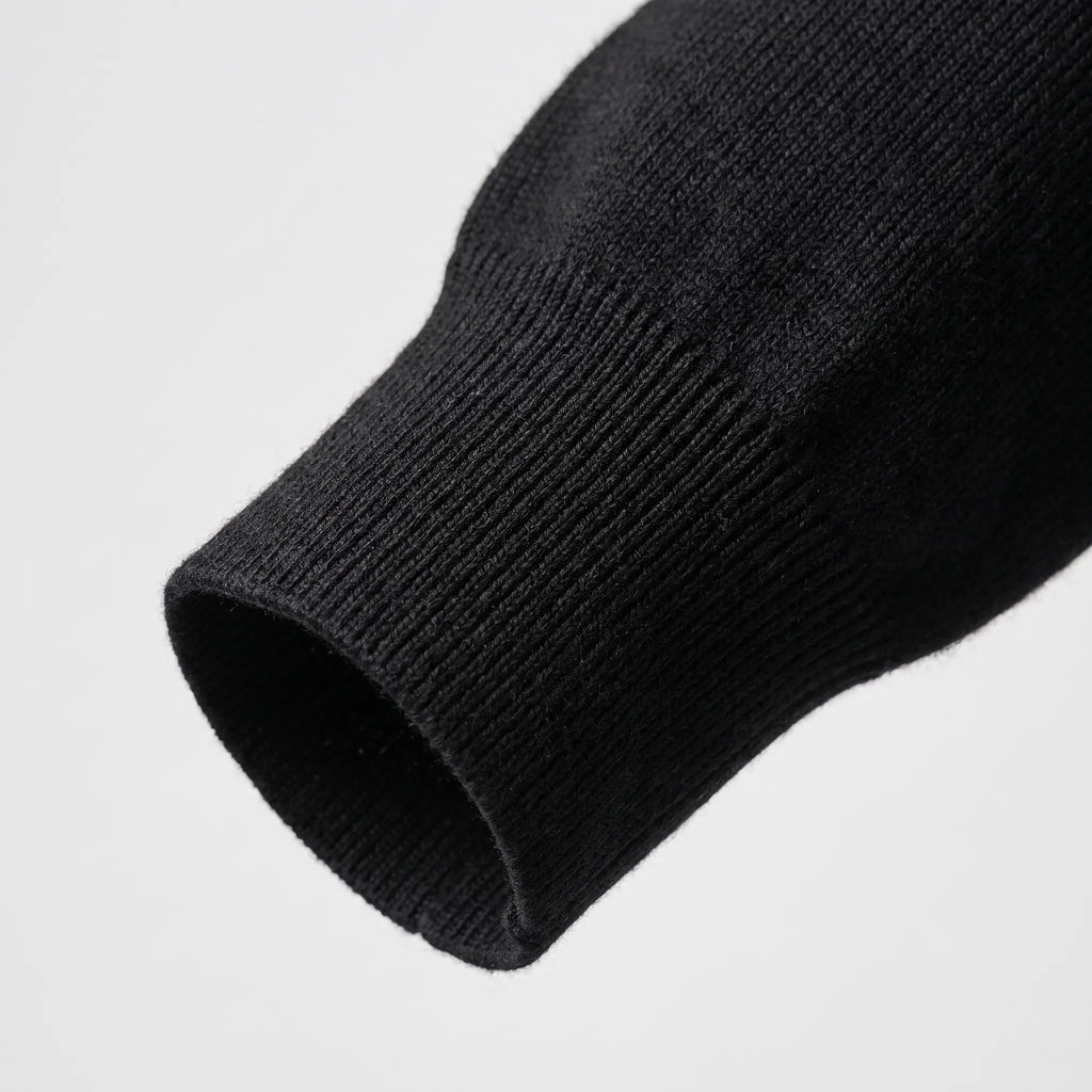 Men's plain quarter zip jumper with mock neckline and long sleeves