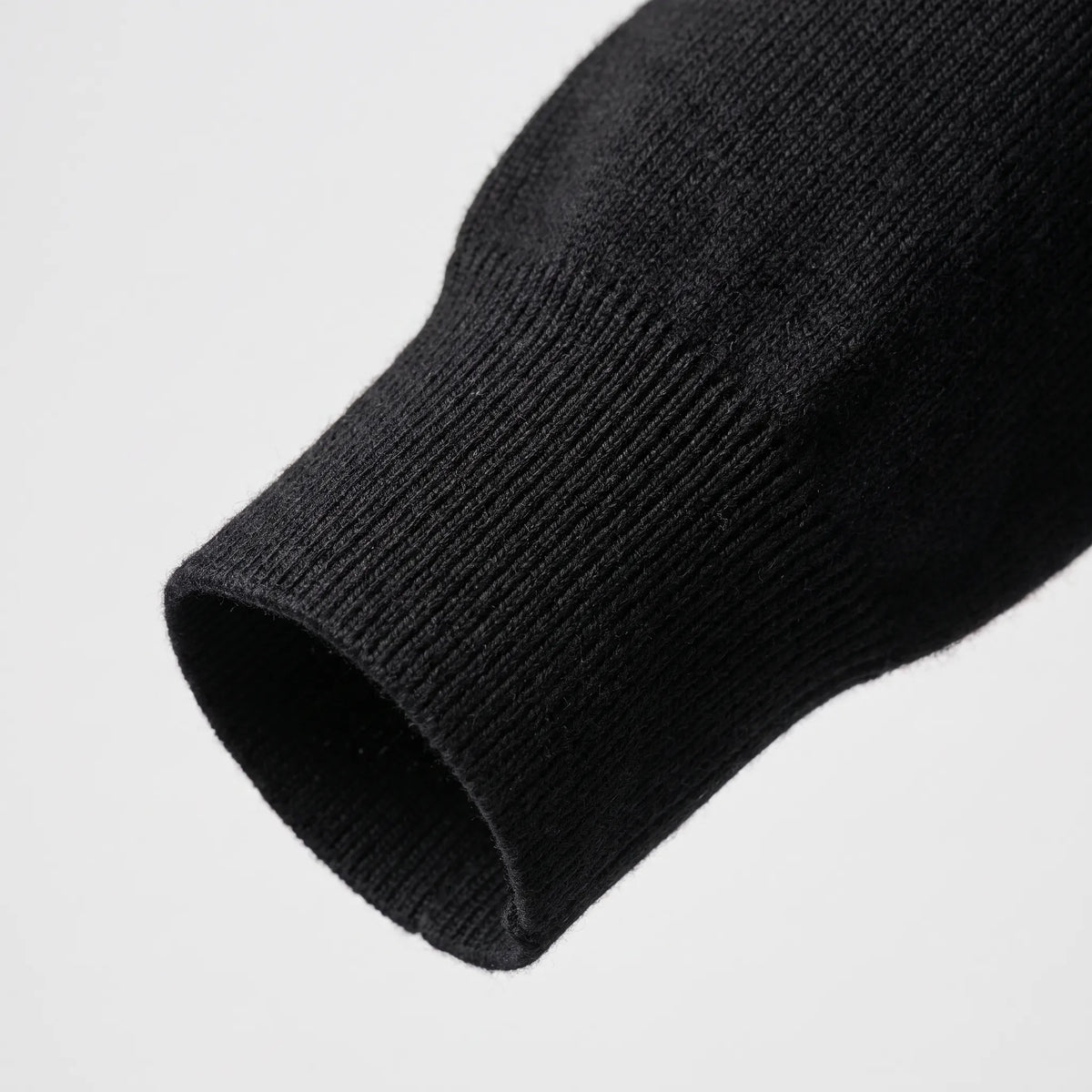 Men's plain quarter zip jumper with mock neckline and long sleeves