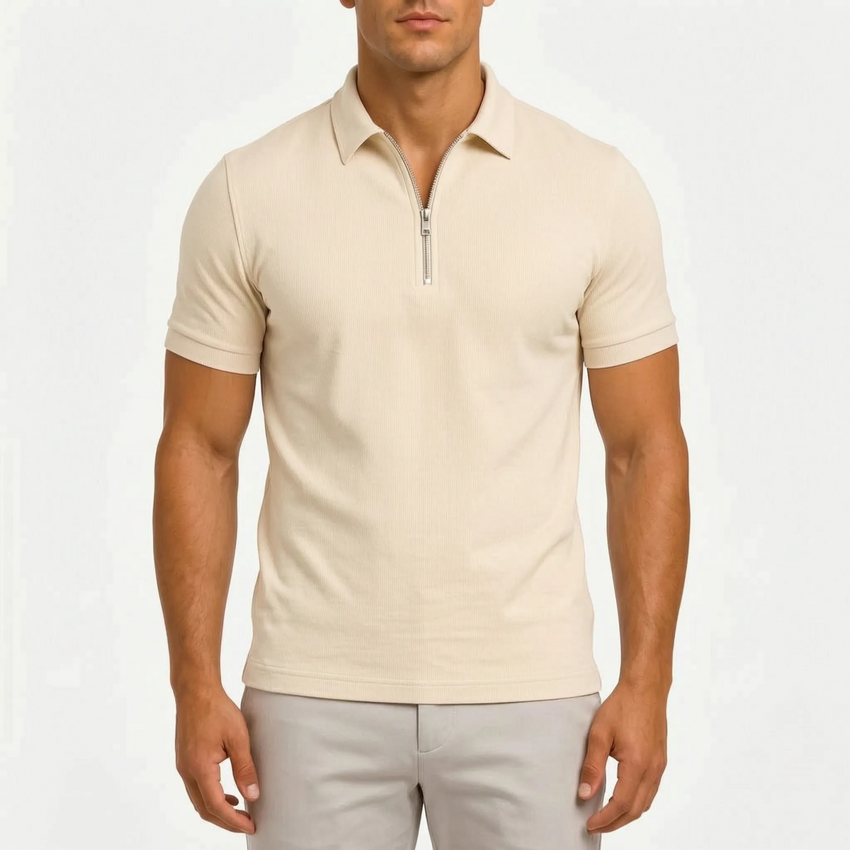 ZippoPolo  - Men's Zip-Neck Short-Sleeve Polo Shirt Smart-Casual Outfits