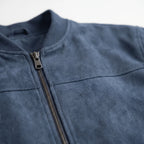 Men's textured zip-front bomber jacket with long sleeves