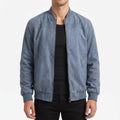 Men's textured zip-front bomber jacket with long sleeves