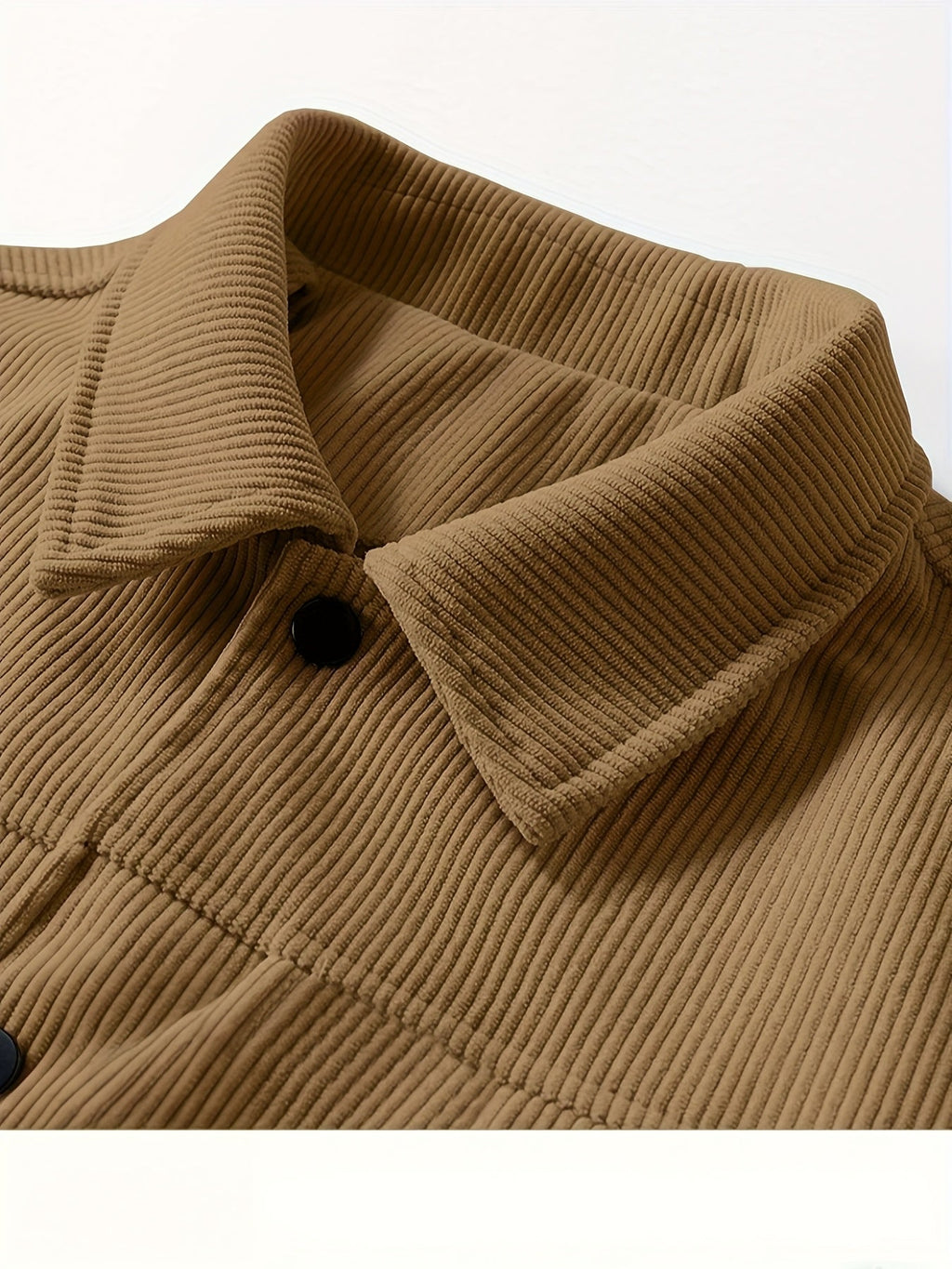 Men's ribbed corduroy jacket with shirt collar, button front and multiple pockets